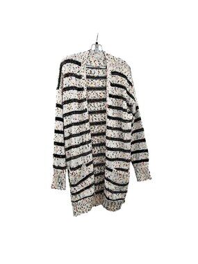 BLAKELY Womens Knit Duster Cardigan Striped/Speckled Open Colorful Size PS
